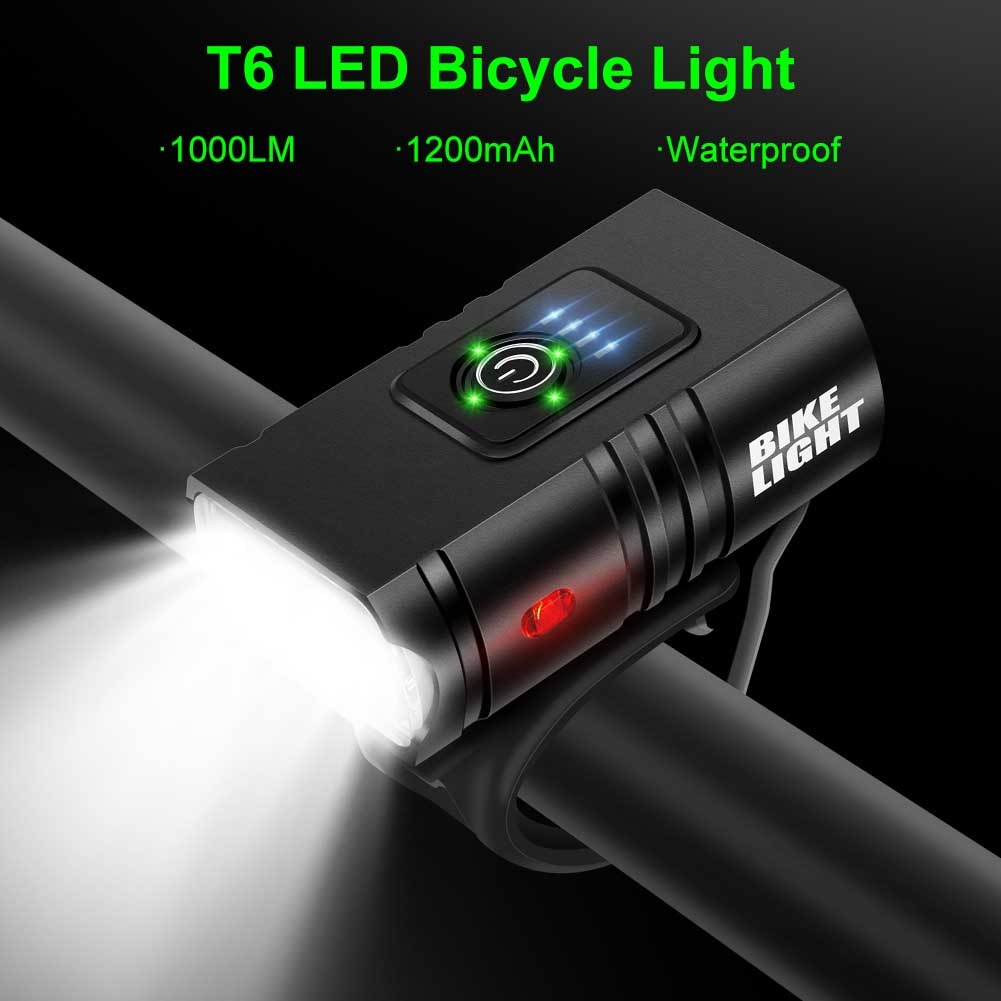 LED Bicycle Light Front, USB Rechargeable MTB  Lamp 1000LM  Headlight. Bike Accessories