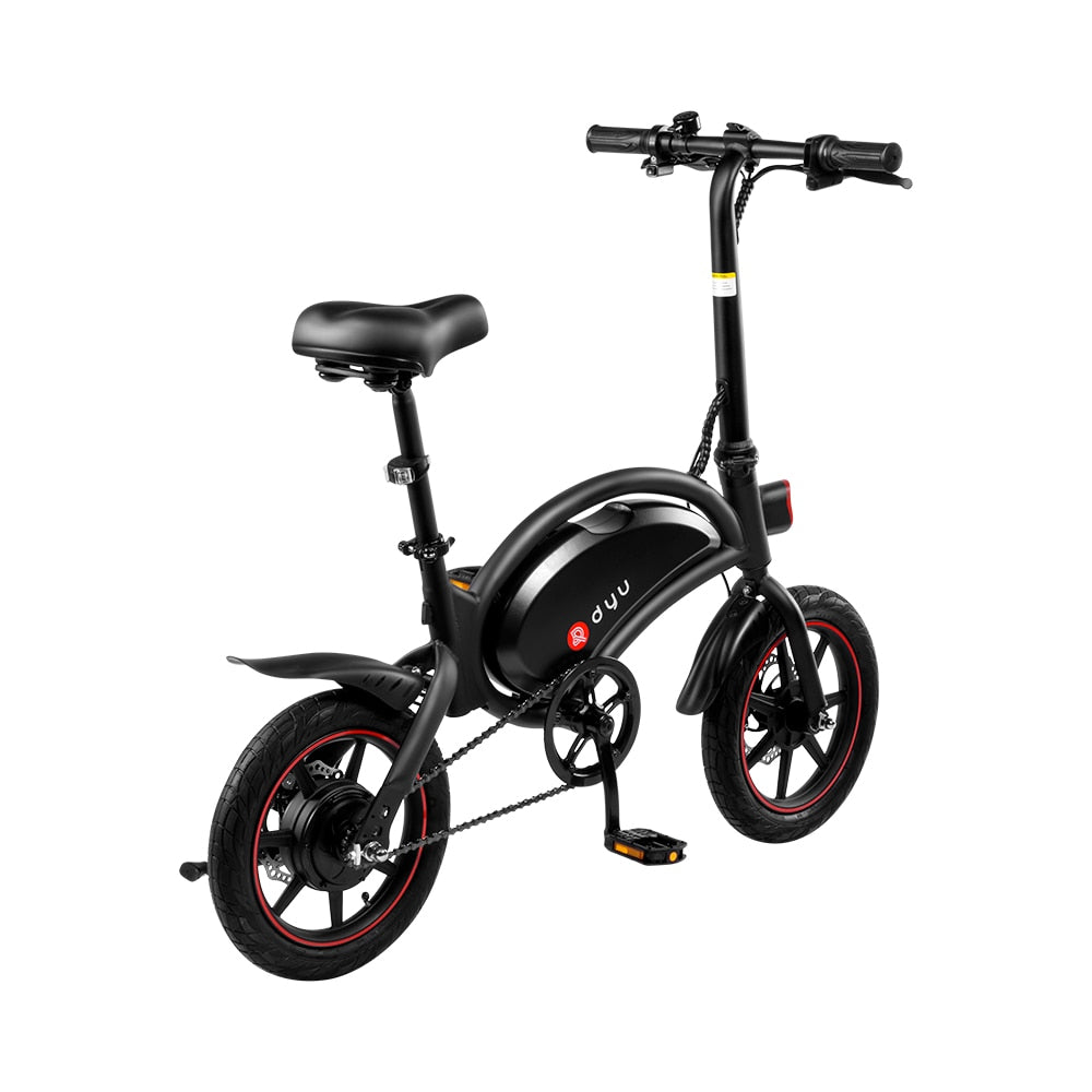DYU D3F E Bike with Basket 10AH Fat Wheel Electric Scooter Retrofit Three Seats Mini Bike for Kids Adult