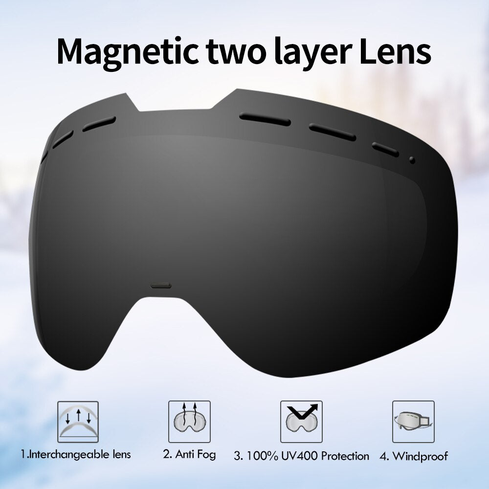COPOZZ Frameless Ski Goggles with Magnetic Lens Anti-fog UV400 Snowboard Goggles.