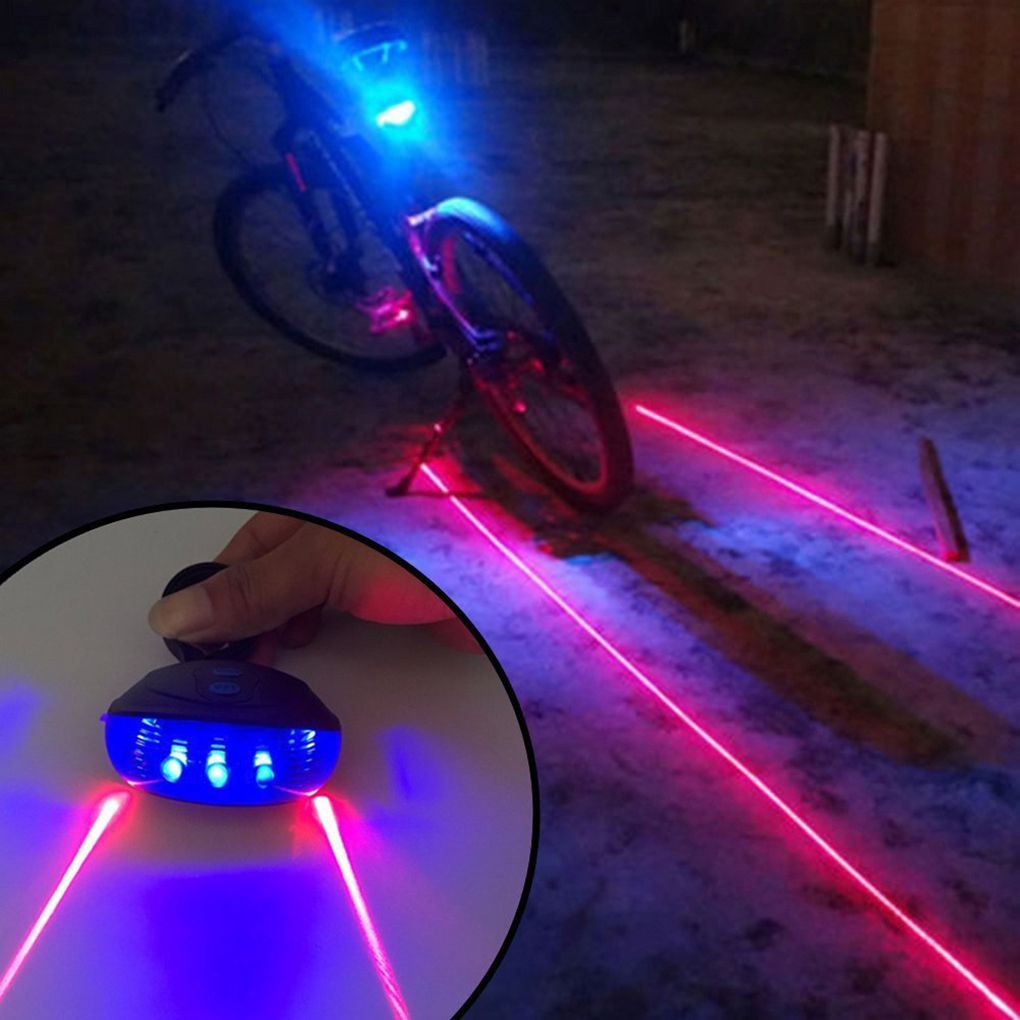Waterproof Bicycle Cycling  Taillights. LED Laser Safety Warning  Lights.
