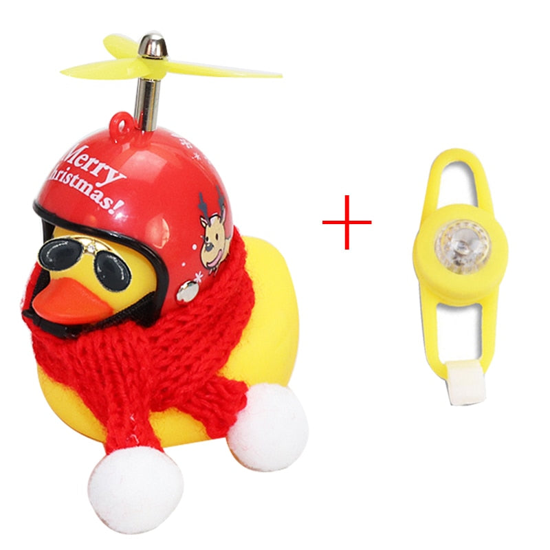 Small Yellow Bike Duck Bicycle bell,  Airscrew Helmet.  Bicycle Wind Motor Riding Cycling Lights Horn