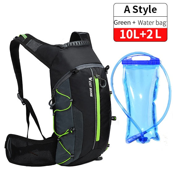 WEST BIKING Bicycle Water Bag 10L. Portable Waterproof Hydration Backpack.