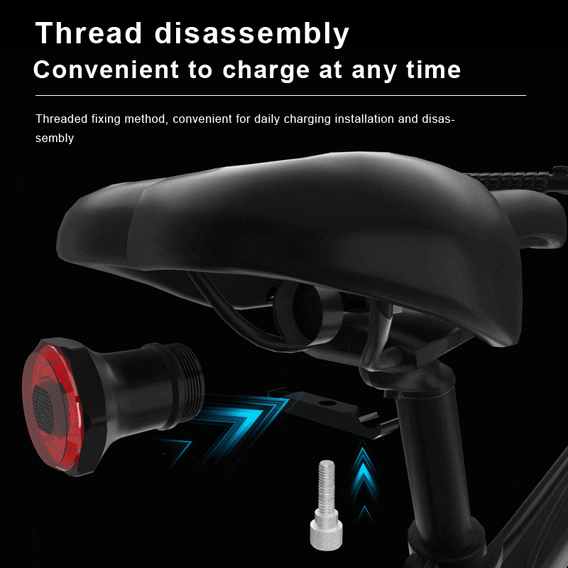 X-Tiger Bike Rear Light, Waterproof LED Charging Bicycle Smart Auto Brake Sensing Light Accessories Bike Taillight Light