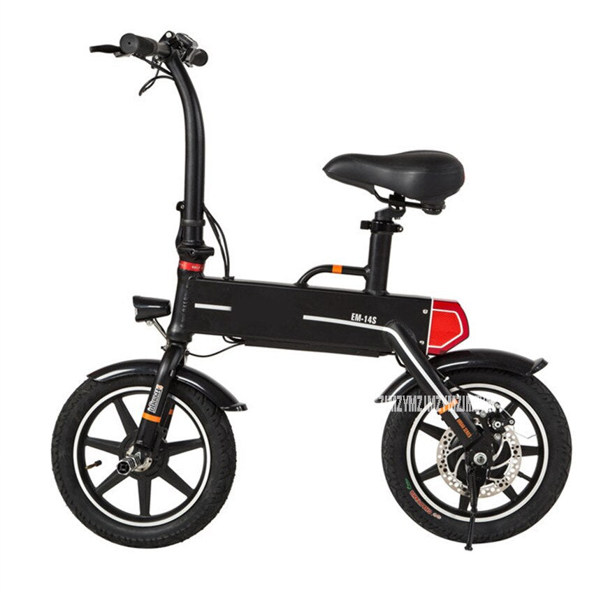 Electric Bike 14 Inch Foldabe Folding Bicycle Aluminum Alloy Mini Electric Ebike Smart Bike Max Mileage 20km EM-14S 36V 240W