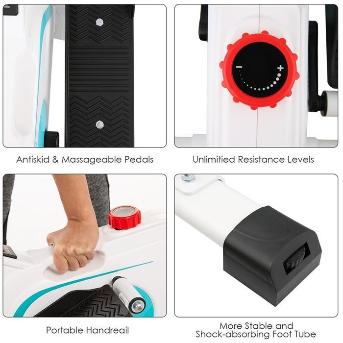 Elliptical Trainer Fitness Adjustable Resistance Indoor Pedal Exercise Bike Mini Trainer Exerciser Cycling Fitness Mini Pedal Ex