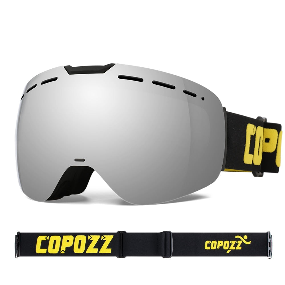 COPOZZ Frameless Ski Goggles with Magnetic Lens Anti-fog UV400 Snowboard Goggles.
