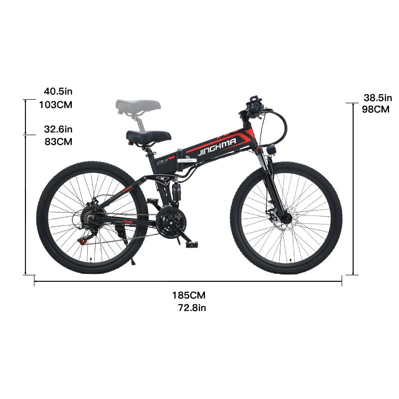 JINGHMA R3 Electric Bicycle 800W 48V20Ah Adult Men's Bike 2022 New Folding Electric Bicycle Mountain Ebike