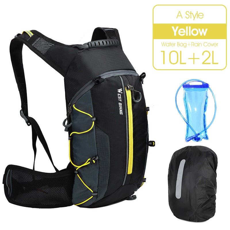 WEST BIKING Bicycle Water Bag 10L. Portable Waterproof Hydration Backpack.