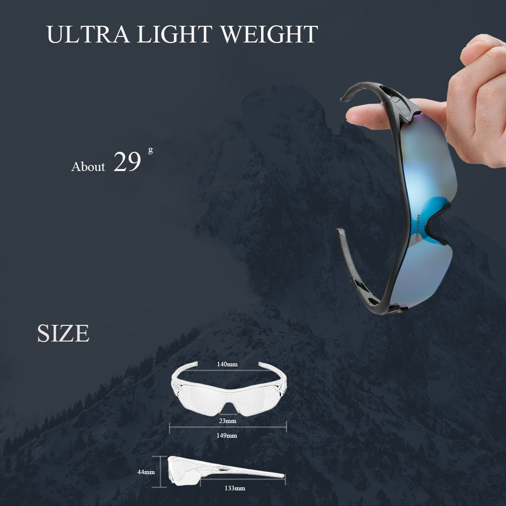 Comaxsun Polarized Cycling Glasses Mountain Bike Riding Protection Goggles.