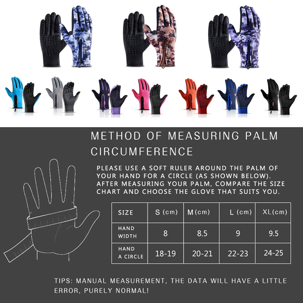 Winter Cycling Gloves Touchscreen Full Finger Glove Waterproof Outdoor Bike, Skiing, and Motorcycle Riding