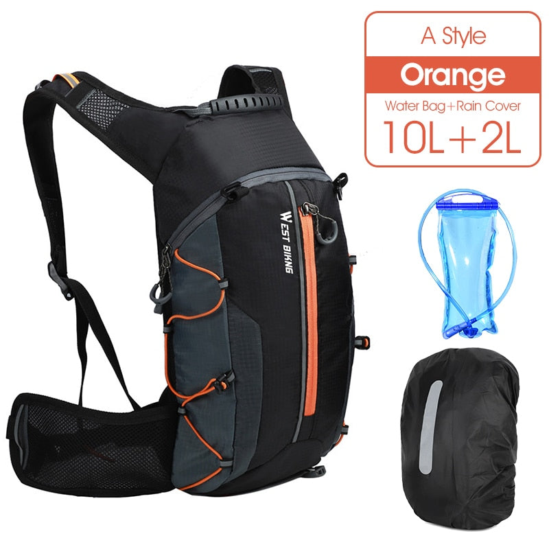 WEST BIKING Bicycle Water Bag 10L. Portable Waterproof Hydration Backpack.