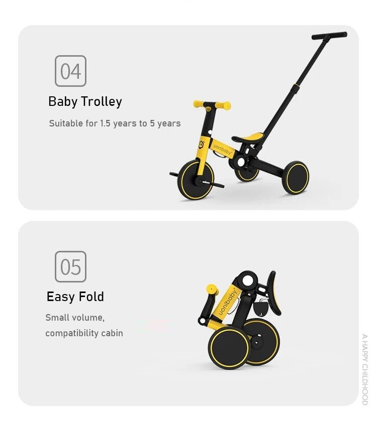 Uonibaby 4 in 1 Children  Tricycle. Two Wheel Bike. ( ages 1-6 yrs)
