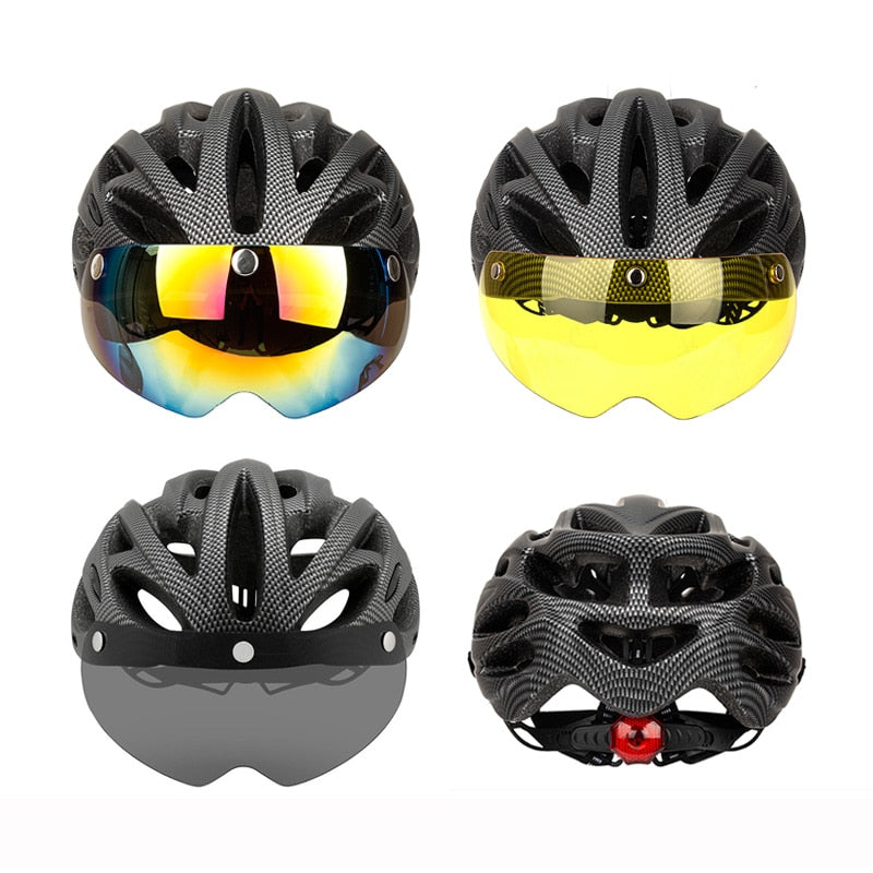 SUPERIDE unisex Cycling Helmet with Rearlight Sports MTB Bicycle Helmet Road Bike Mountain Bike Helmet with Goggles.