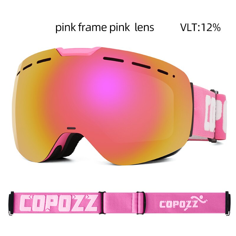 COPOZZ Frameless Ski Goggles with Magnetic Lens Anti-fog UV400 Snowboard Goggles.