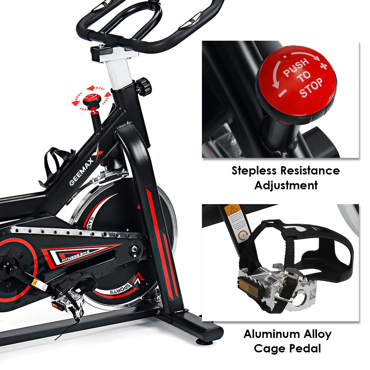GEEMAX Exercise Bike Home Ultra-quiet Indoor Cycling Bike Stationary Bike Weight Loss Fitness Bike LCD Monitor Exercise Bicycle