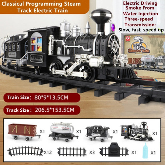 Children's Electric Smoking  RC Rail Car Sound Light Music. DIY Assembly.