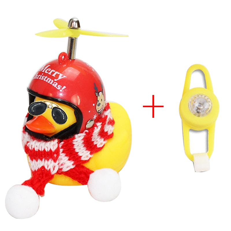 Small Yellow Bike Duck Bicycle bell,  Airscrew Helmet.  Bicycle Wind Motor Riding Cycling Lights Horn