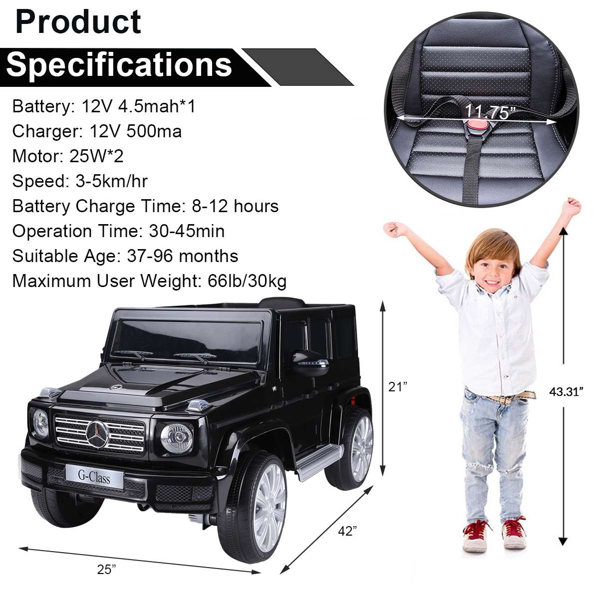 Kimbosmart 6V/12V Electric Car For Children Ride on Car with Remote Control 4 Wheels Car LED Lights and Music Gifts
