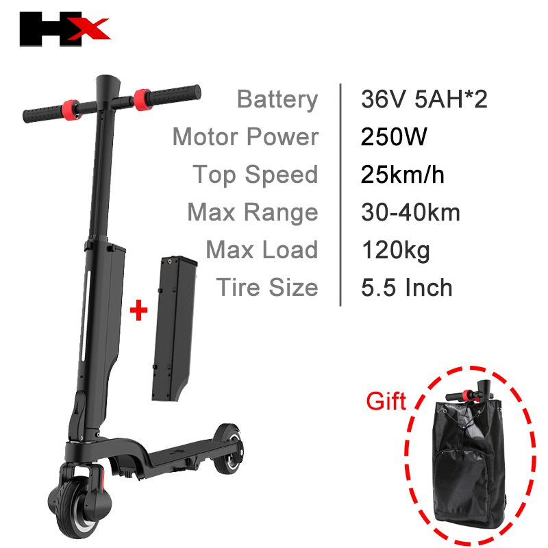 USA Stock Folding HX X6 Electric Skateboard scooter Bicycle Foldable Kick Scooter 36V 5Ah Escooter mini scooter 10kg