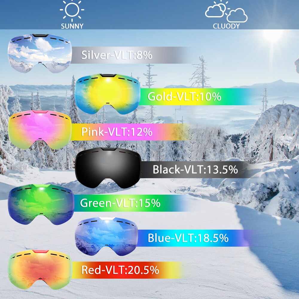 COPOZZ Frameless Ski Goggles with Magnetic Lens Anti-fog UV400 Snowboard Goggles.