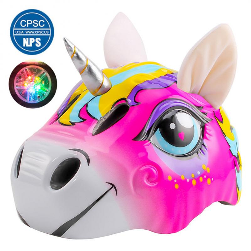 Kids Bike Helmet, Cute Unicorn Safety Hat. Outdoor Sports Head Protect Gear.