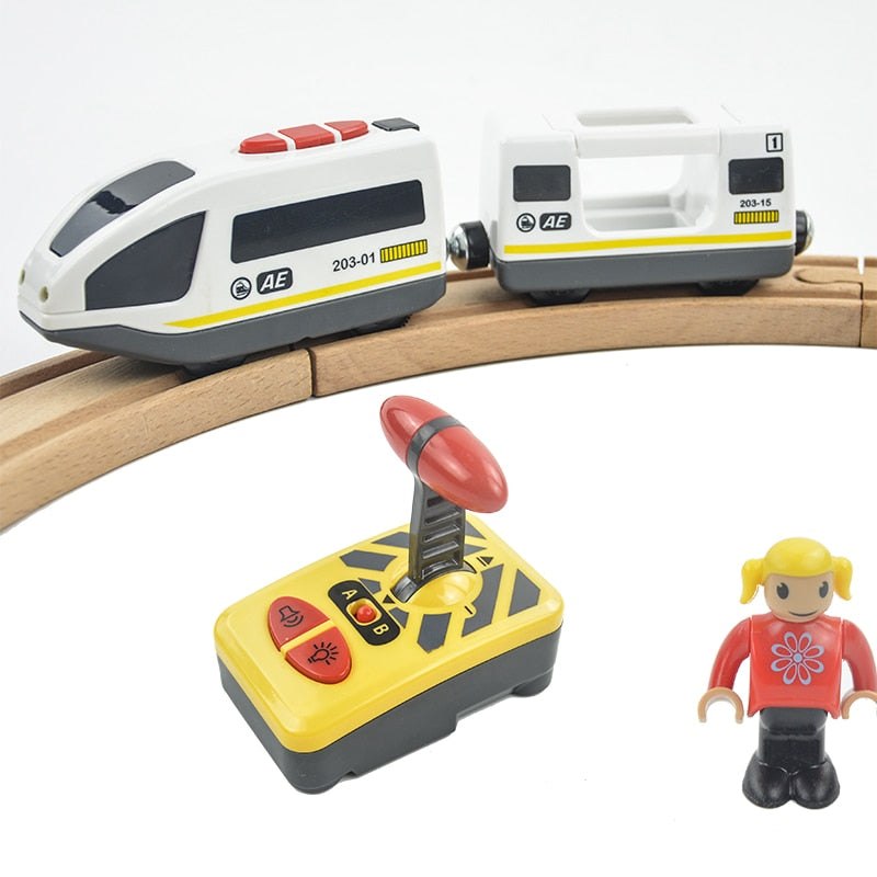 RC Electric Train Set With Carriage Sound and Light. Express Truck FIT Wooden Track.