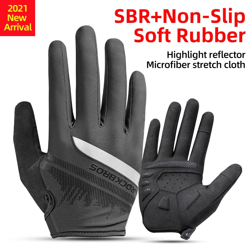 ROCKBROS Windproof Cycling Gloves Bicycle Touch Screen Riding MTB Bike Glove Thermal Warm Motorcycle Winter Autumn Bike Clothing