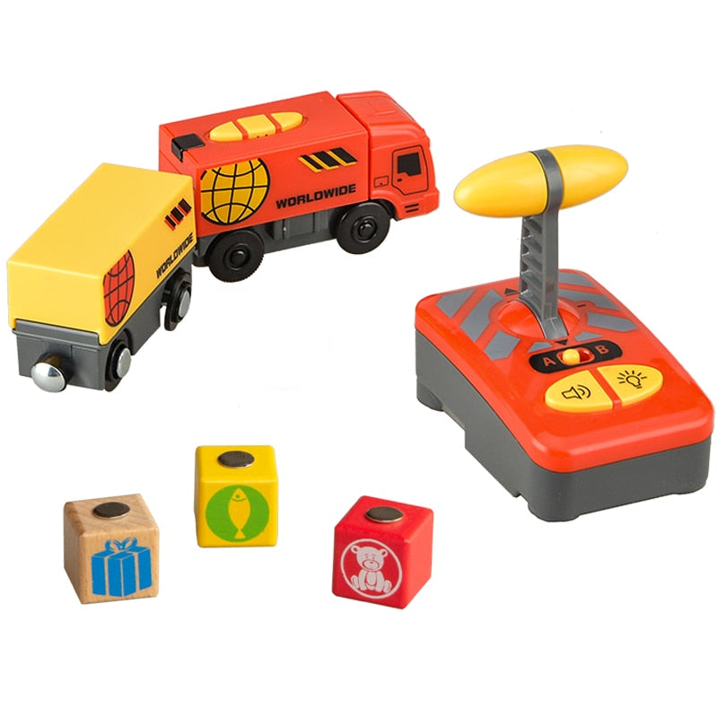 RC Electric Train Set With Carriage Sound and Light. Express Truck FIT Wooden Track.