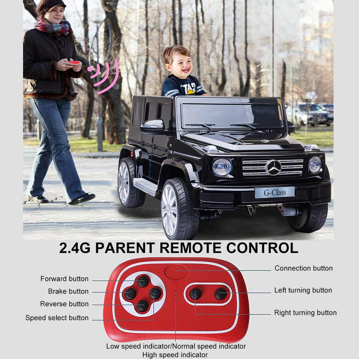 Kimbosmart 6V/12V Electric Car For Children Ride on Car with Remote Control 4 Wheels Car LED Lights and Music Gifts