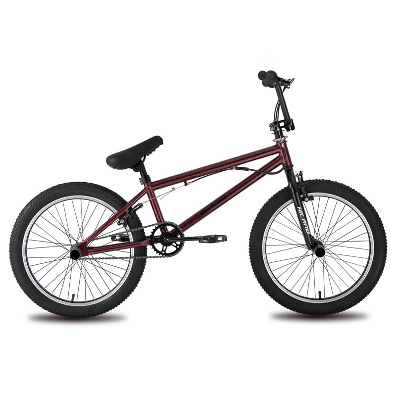HILAND  BMX Bike Freestyle Steel Bicycle Bike Double Caliper Brake Show Bike Stunt Acrobatic Bike