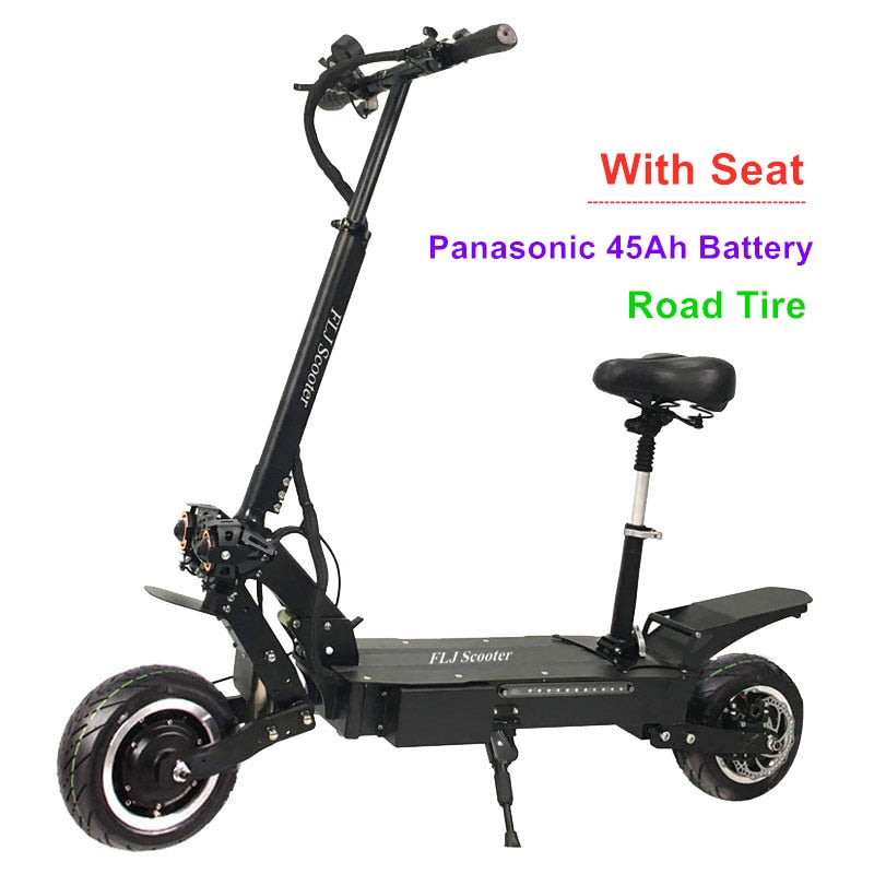 FLJ Powerful Electric Scooter 60V 5600W  Off Road Big Wheel, fast charge Motor  Foldable  Scooter.