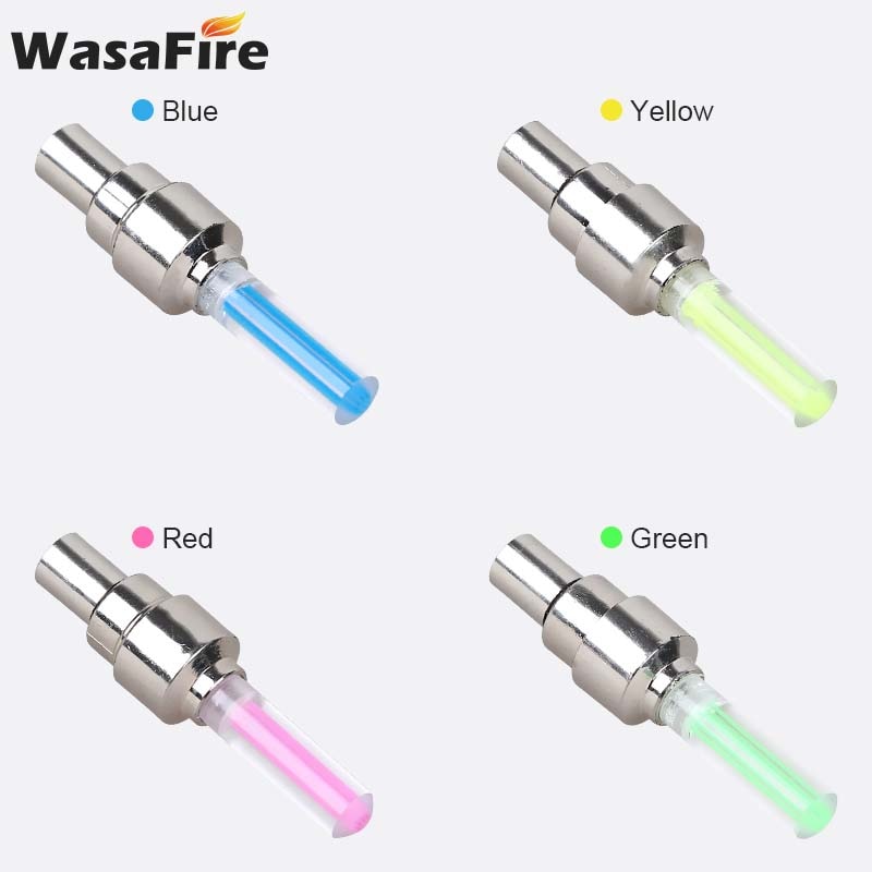 WasaFire Neon Bike Spoke Light, Mini LED Bicycle  Tire Nozzle Valve Light.