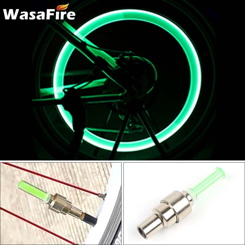 WasaFire Neon Bike Spoke Light, Mini LED Bicycle  Tire Nozzle Valve Light.