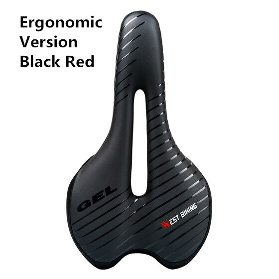 WEST BIKING Bicycle Saddle with Tail Light. Soft Comfortable Bike Hollow Cycling Bicycle Saddle