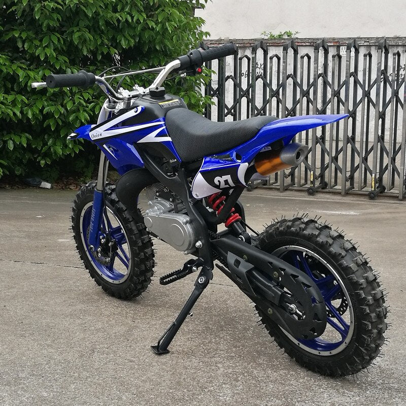 Two-stroke Two-wheeled small off-road mini motorcycle. (gas powered)