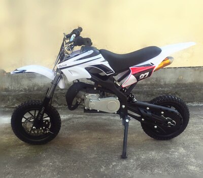 Two-stroke Two-wheeled small off-road mini motorcycle. (gas powered)