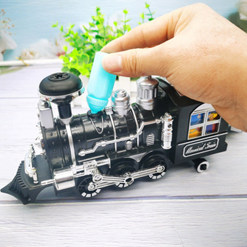 Children's Electric Smoking  RC Rail Car Sound Light Music. DIY Assembly.