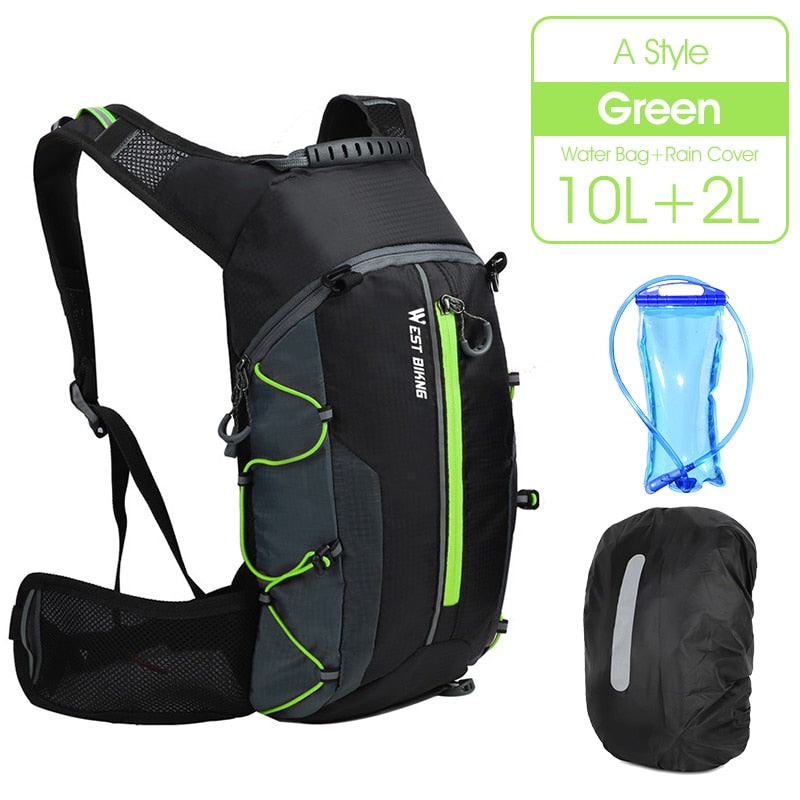 WEST BIKING Bicycle Water Bag 10L. Portable Waterproof Hydration Backpack.