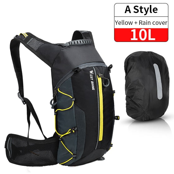 WEST BIKING Bicycle Water Bag 10L. Portable Waterproof Hydration Backpack.