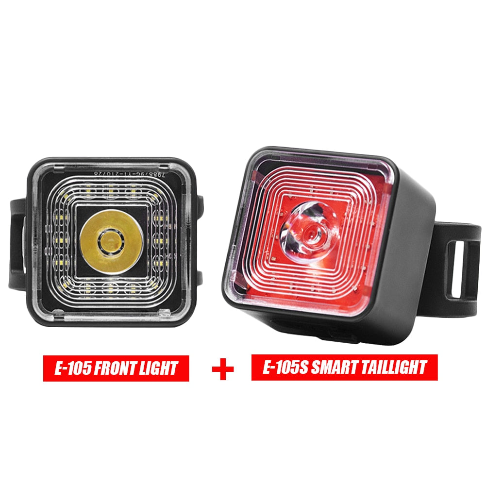 Lumen Bike Lights Smart Brake Sensing Rear Lamp, USB Charge, Waterproof Headlight, and Tail Light Sets