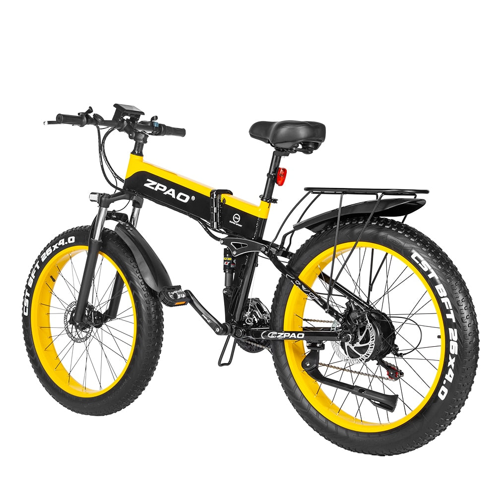 ZPAO Electric Bike 1000W Adult Mountain Bike 26 Inch Snow Electronic Bike 48V Electric Bicycle 4.0 Fat Tire e bike Folded Ebike
