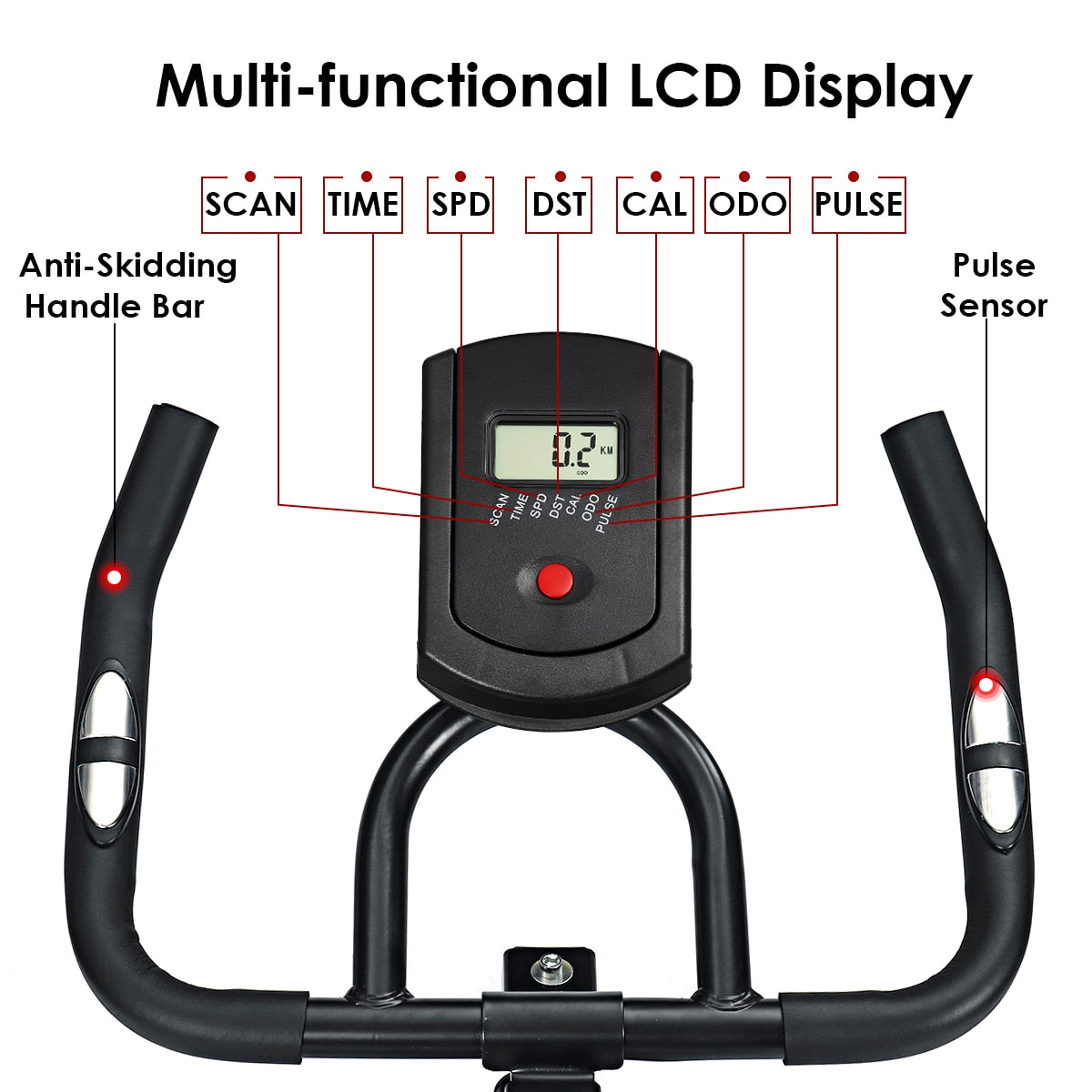 GEEMAX Exercise Bike Home Ultra-quiet Indoor Cycling Bike Stationary Bike Weight Loss Fitness Bike LCD Monitor Exercise Bicycle