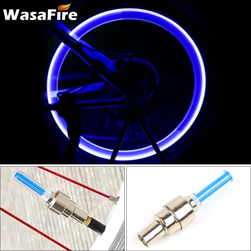 WasaFire Neon Bike Spoke Light, Mini LED Bicycle  Tire Nozzle Valve Light.
