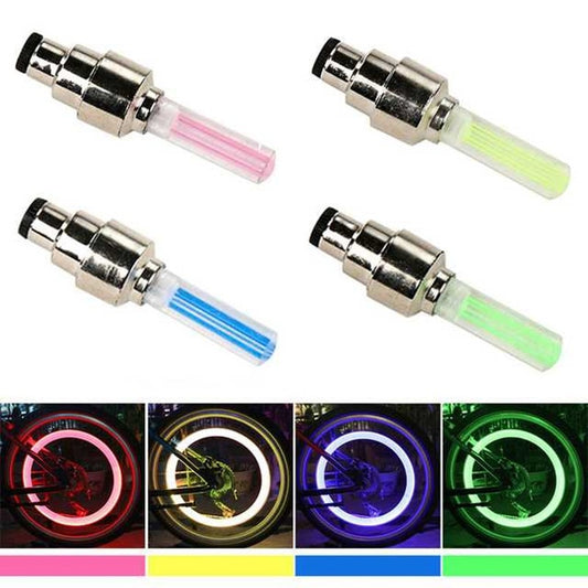 WasaFire Neon Bike Spoke Light, Mini LED Bicycle  Tire Nozzle Valve Light.