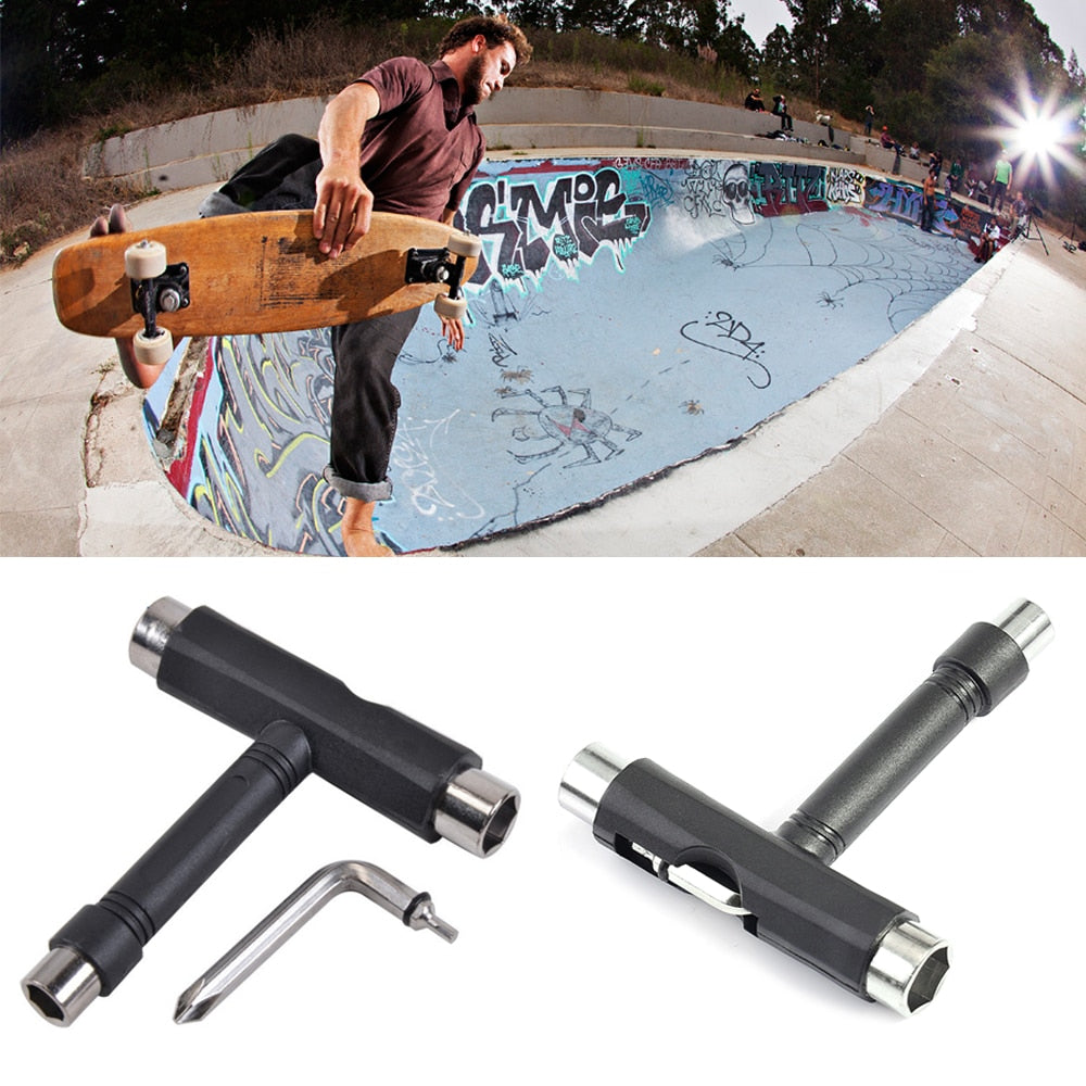 T Shape Skateboard Wrench Kit Multifunction MTB Bike Electric Scooter Repair Tools.