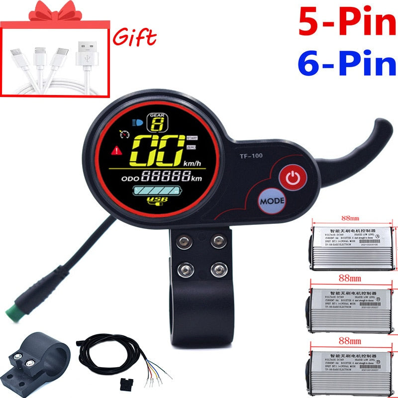 Kick Scooter Instrument TF-100 Display Scooter Skateboard Dashboard Outdoor Portable for Kugoo M4 Electric Scooter Parts 5/6 pin