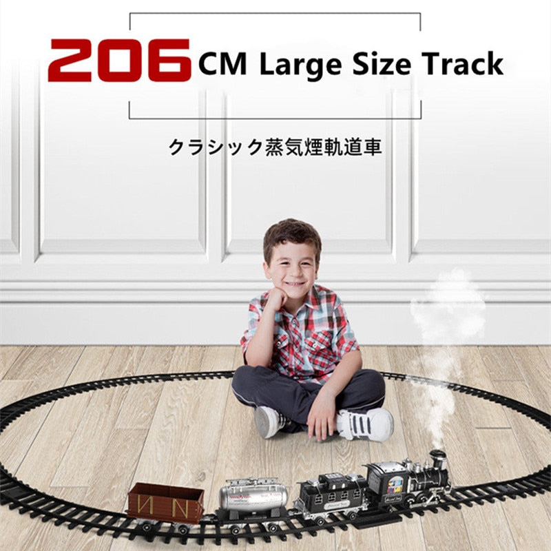 Children's Electric Smoking  RC Rail Car Sound Light Music. DIY Assembly.