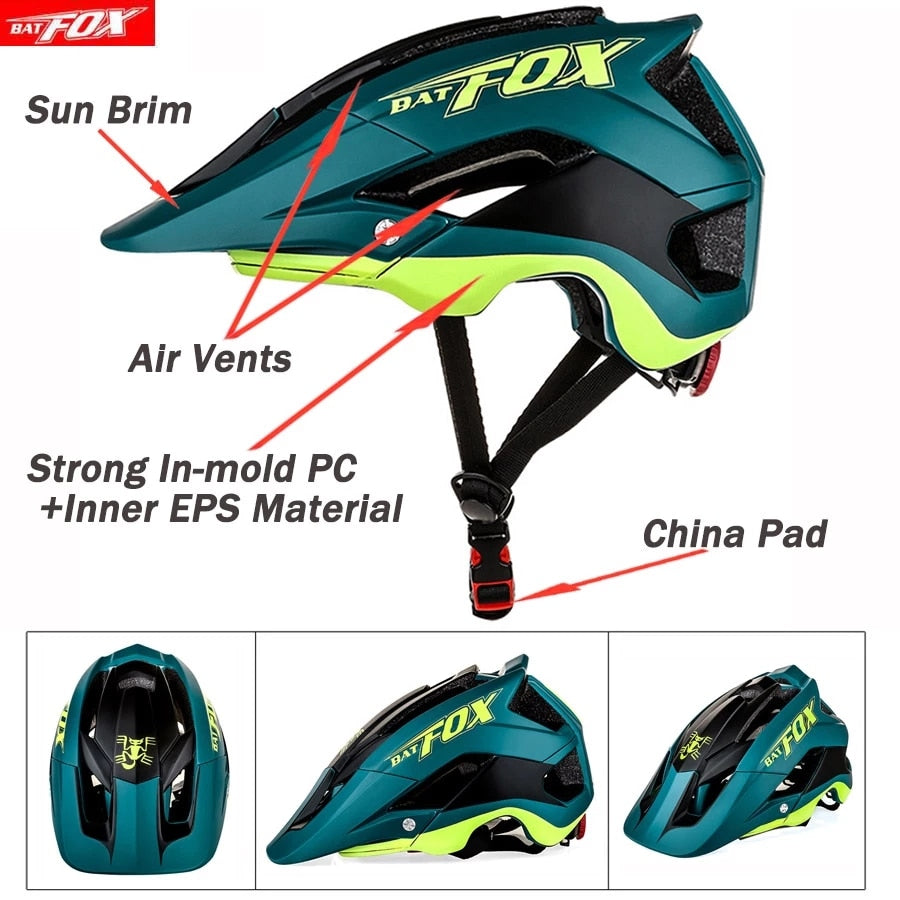 BATFOX Bicycle Helmet Ultralight Integrally-Molded Safety MTB Equipment.