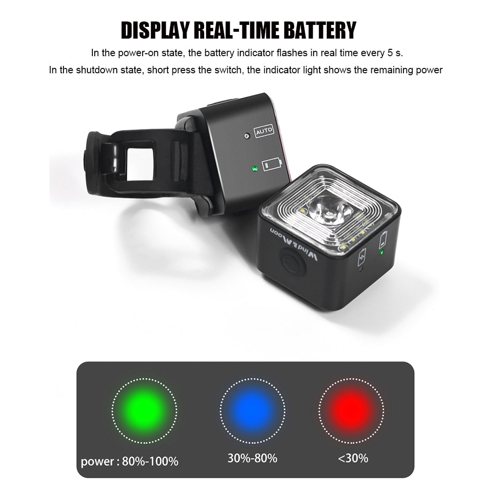 Lumen Bike Lights Smart Brake Sensing Rear Lamp, USB Charge, Waterproof Headlight, and Tail Light Sets