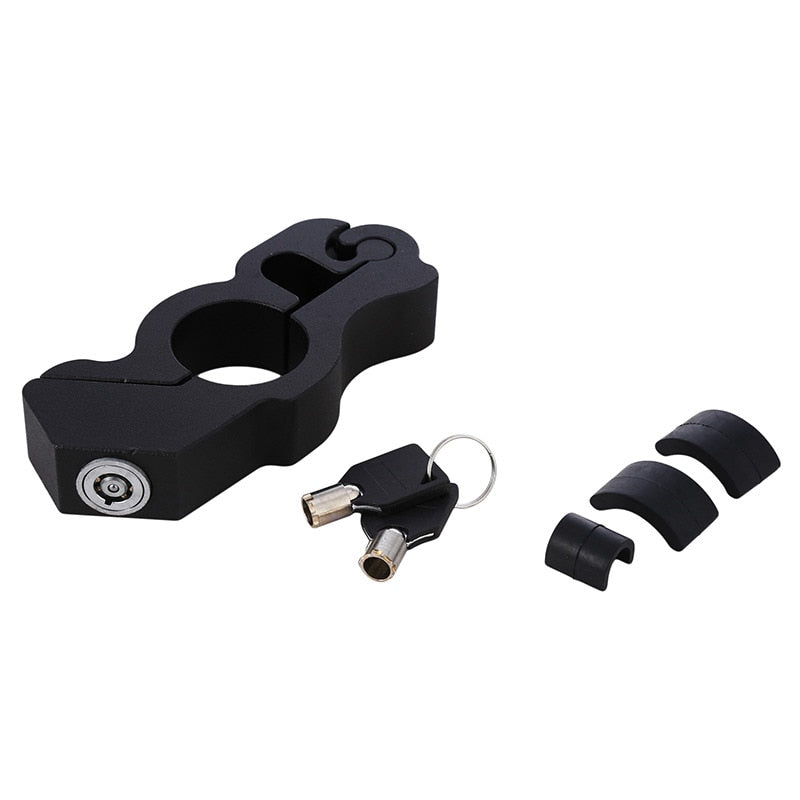 Motorcycle Grip Lock Security Locking. Fits Scooters, ATV, Dirt, & Street Bikes.